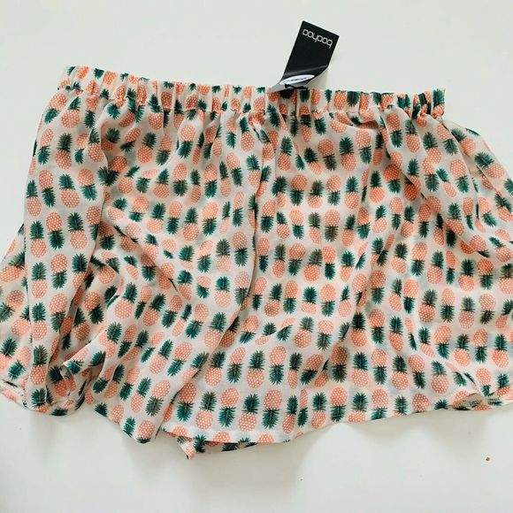 Boohoo Emily Pineapple Sheer Cami Short Beach Set - Picture 4 of 7